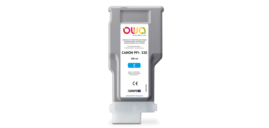 Cartouche d'encre traceur remanufacturée OWA - standard - Cyan - pour CANON PFI-320 C