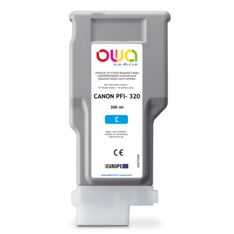 Cartouche d'encre traceur remanufacturée OWA - standard - Cyan - pour CANON PFI-320 C
