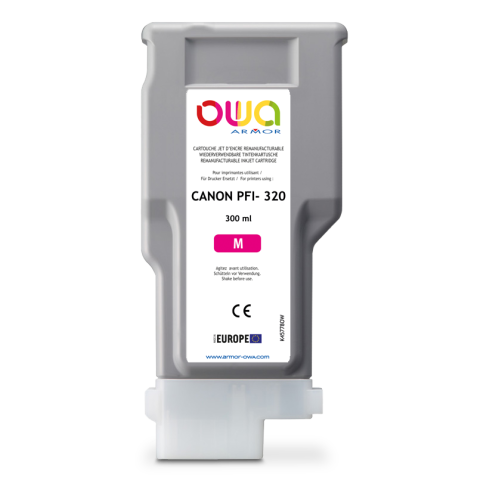 Cartouche d'encre traceur remanufacturée OWA - standard - Magenta - pour CANON PFI-320 M