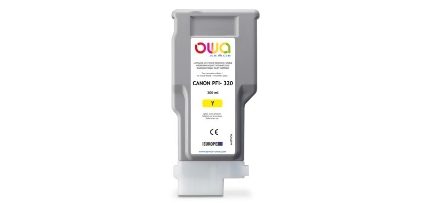 Cartouche d'encre traceur remanufacturée OWA - standard - Jaune - pour CANON PFI-320 Y