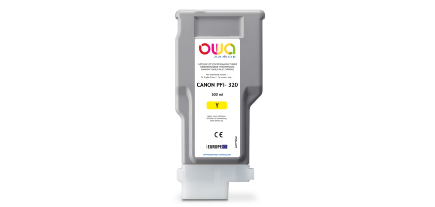 Cartouche d'encre traceur remanufacturée OWA - standard - Jaune - pour CANON PFI-320 Y