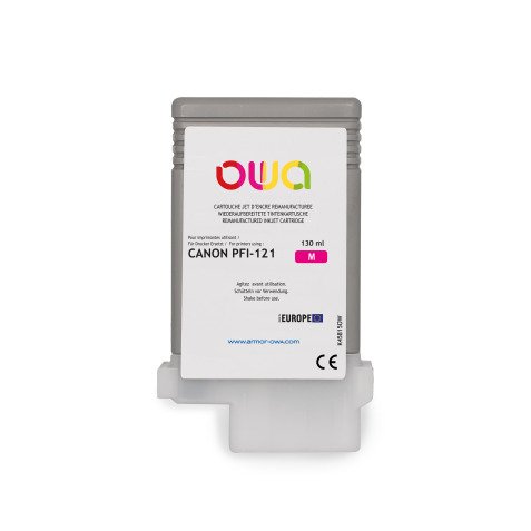 Cartouche d'encre traceur remanufacturée OWA - standard - Magenta - pour CANON PFI-121 M