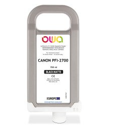 Cartouche d'encre traceur remanufacturable OWA - standard - Noir Mat - pour CANON PFI-2700 MBK