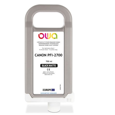 Cartouche d'encre traceur remanufacturable OWA - standard - Noir Mat - pour CANON PFI-2700 MBK