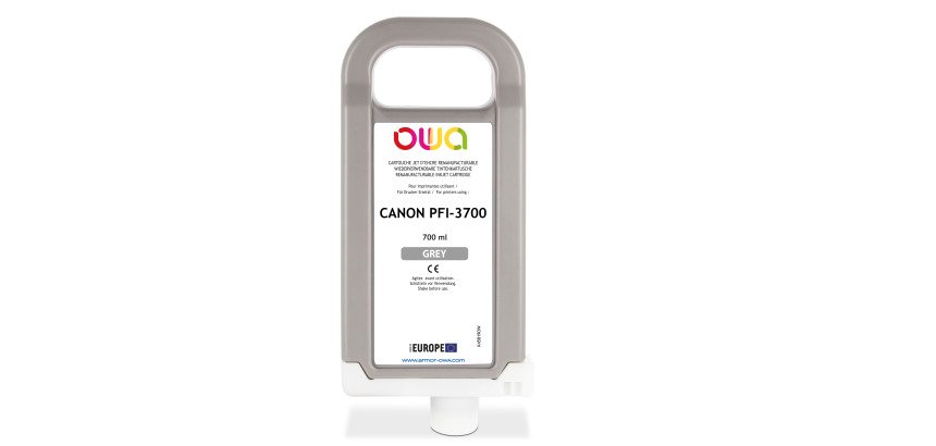 Cartouche d'encre traceur remanufacturable OWA - standard - Gris - pour CANON PFI-3700 GY