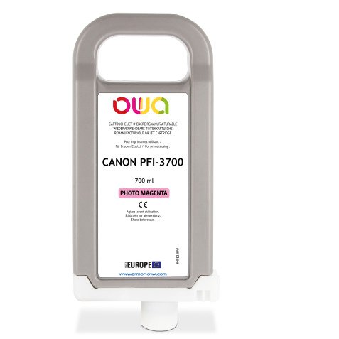 Cartouche d'encre traceur remanufacturable OWA - standard - Magenta Photo - pour CANON PFI-3700 PM