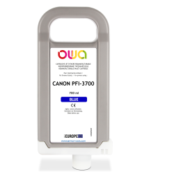 En_cartouche d'encre traceur remanufacturable owa - standard - bleu - pour canon pfi-3700 b
