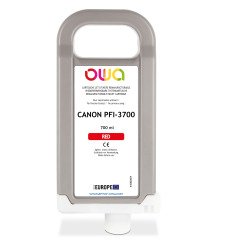 Cartouche d'encre traceur remanufacturable OWA - standard - Rouge - pour CANON PFI-3700 R