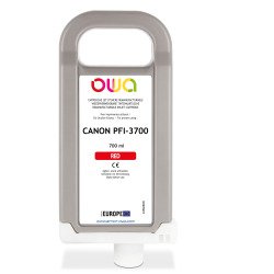 Cartouche d'encre traceur remanufacturable OWA - standard - Rouge - pour CANON PFI-3700 R