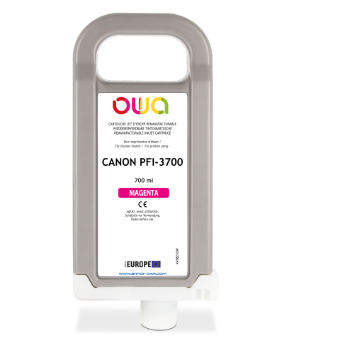 Cartouche d'encre traceur remanufacturable OWA - standard - Magenta - pour CANON PFI-3700 M