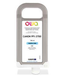 De_cartouche d'encre traceur remanufacturable owa - standard - cyan photo - pour canon pfi-3700 pc