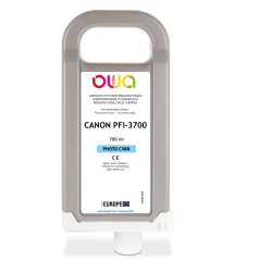 Cartouche d'encre traceur remanufacturable OWA - standard - Cyan Photo - pour CANON PFI-3700 PC
