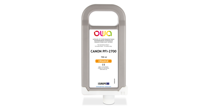OWA Remanufacturable Plotter Ink Cartridge - Standard - Orange - for CANON PFI-2700 O