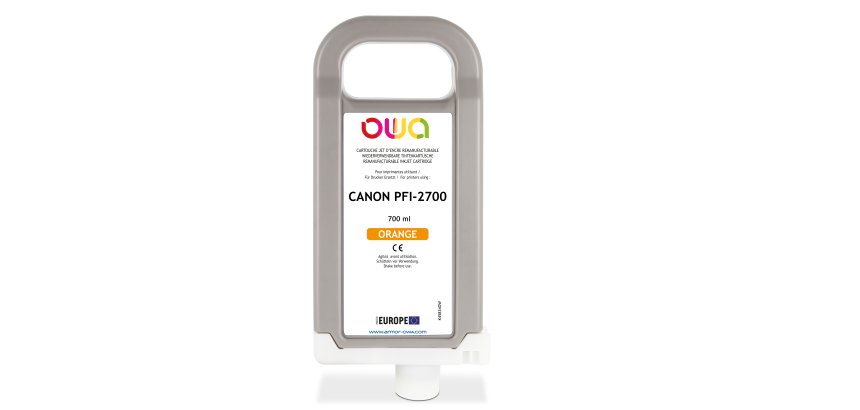 Cartouche d'encre traceur remanufacturable OWA - standard - Orange - pour CANON PFI-2700 O