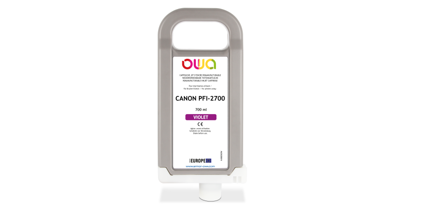 Cartouche d'encre traceur remanufacturable OWA - standard - Violet - pour CANON PFI-2700 V