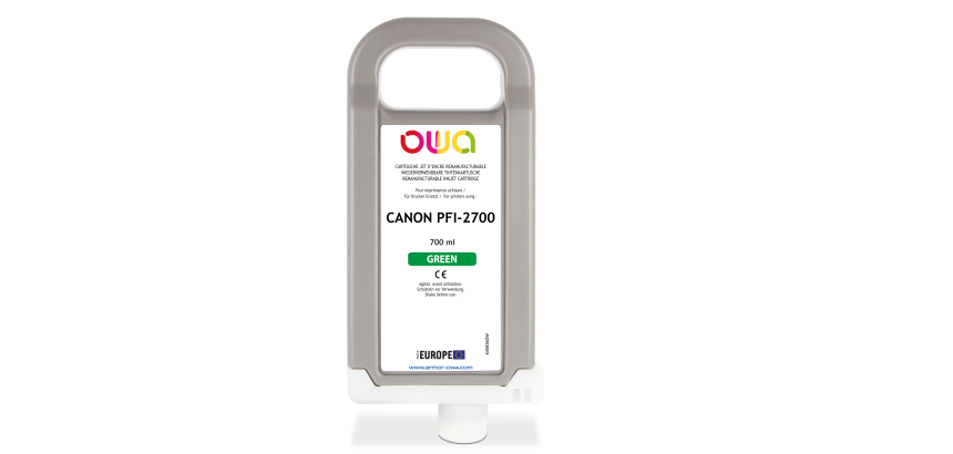 Cartouche d'encre traceur remanufacturable OWA - standard - Vert - pour CANON PFI-2700 G