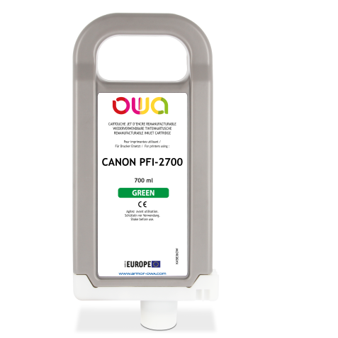 Cartouche d'encre traceur remanufacturable OWA - standard - Vert - pour CANON PFI-2700 G