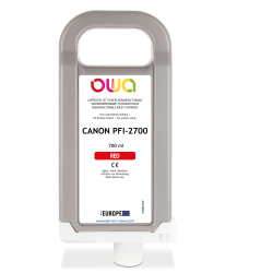 Cartouche d'encre traceur remanufacturable OWA - standard - Rouge - pour CANON PFI-2700 R