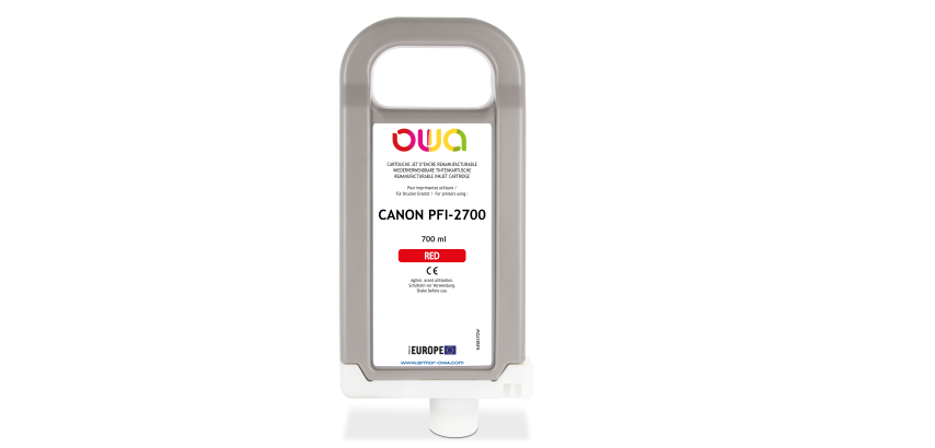 OWA Remanufacturable Plotter Ink Cartridge - Standard - Red - for CANON PFI-2700 R