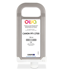 Cartouche d'encre traceur remanufacturable OWA - standard - Gris - pour CANON PFI-2700 GY