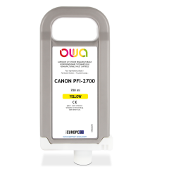 Cartouche d'encre traceur remanufacturable OWA - standard - Jaune - pour CANON PFI-2700 Y