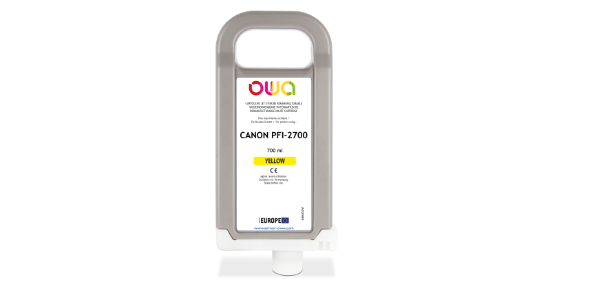Cartouche d'encre traceur remanufacturable OWA - standard - Jaune - pour CANON PFI-2700 Y