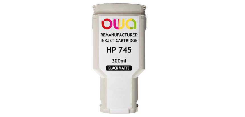 Cartouche d'encre traceur remanufacturée OWA - standard - Noir Mat - pour HP 745