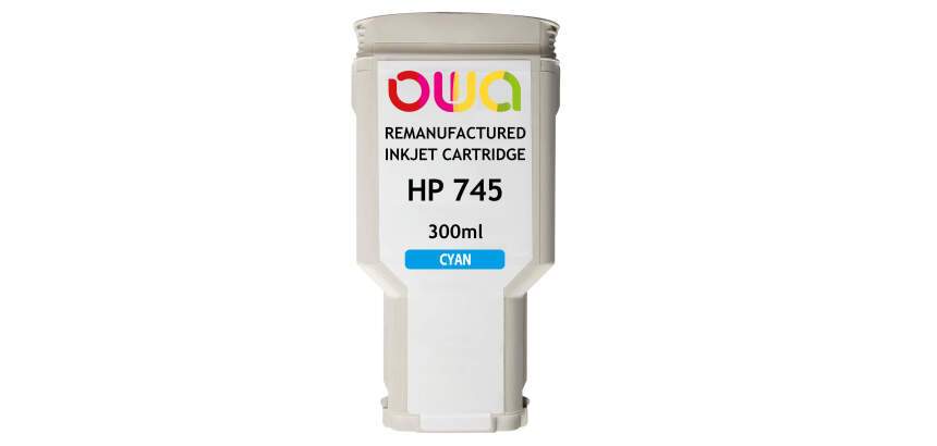 Cartouche d'encre traceur remanufacturée OWA - standard - Cyan - pour HP 745
