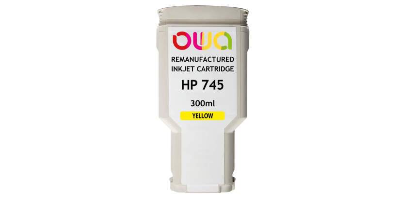 Cartouche d'encre traceur remanufacturée OWA - standard - Jaune - pour HP 745