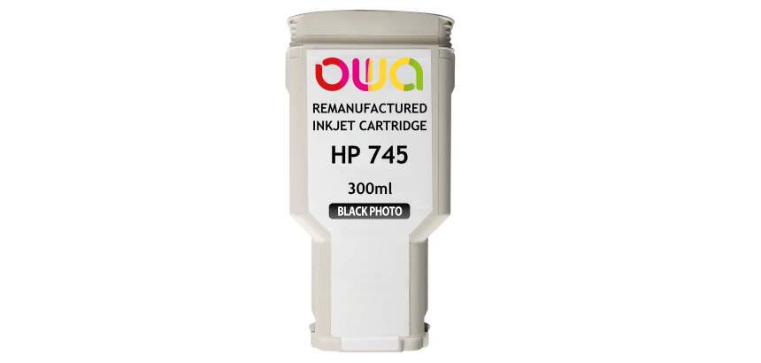 Cartouche d'encre traceur remanufacturée OWA - standard - Noir Photo - pour HP 745