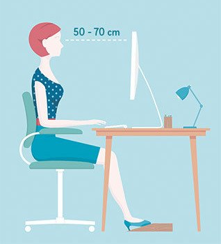 Afstand tussen computerscherm en gebruiker