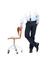 Bureaustoel en zware benen
