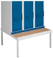 Locker with integrated bench
