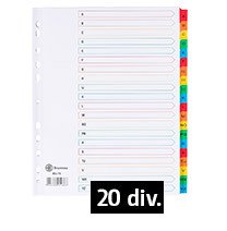 set tabbladen met 20 verdelingen
