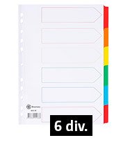 set tabbladen met 6 verdelingen