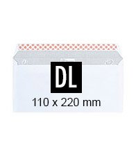 envelope DL size 110 x 220 mm 