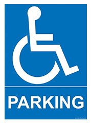 Signalétique place de parking réservée handicapé