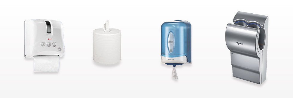 Een handdoek, een handdroger of een industriële rol kiezen