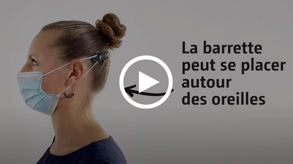 La barrette attache masque est très pratique pour soulager le port du masque