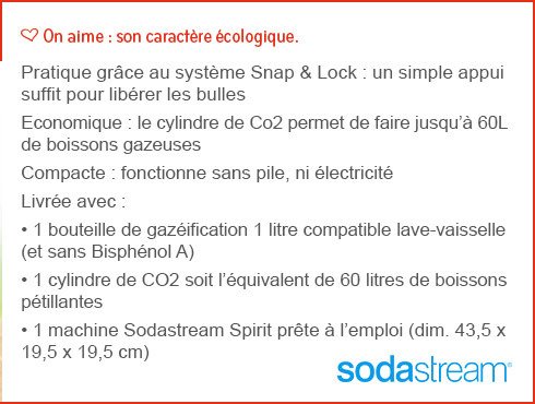 La sodastream d&egrave;s 99&euro;
