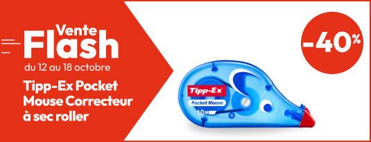 Vente flash du 12 au 18 octobre Tipp-Ex Pocket Mouse Correcteur à sec roller -40% Vite j'en profite