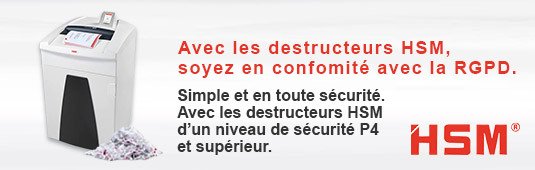 Avec les destructeurs HSM, soyez en conformité avec la RGPD. Simple et en toute sécurité. Avec les destructeurs HSM d'un niveau de sécurité P4 et supérieur
