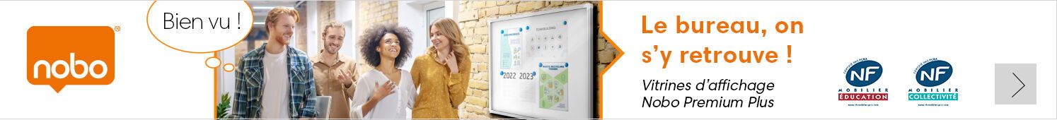 NOBO.  Le bureau, on s'y retrouve ! Vitrines d'affichage Nobo premium Plus