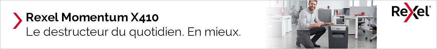 Rexel Momentum X 410  Le Destructeur du quotidien. En mieux.