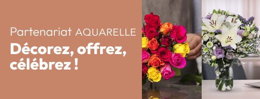 Nouveau partenariat AQUARELLE Décorez, offrez, célébrez ! Découvrir