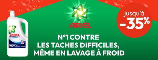Ariel N° contre les taches difficiles même en lavage à froid Jusqu'à -35%