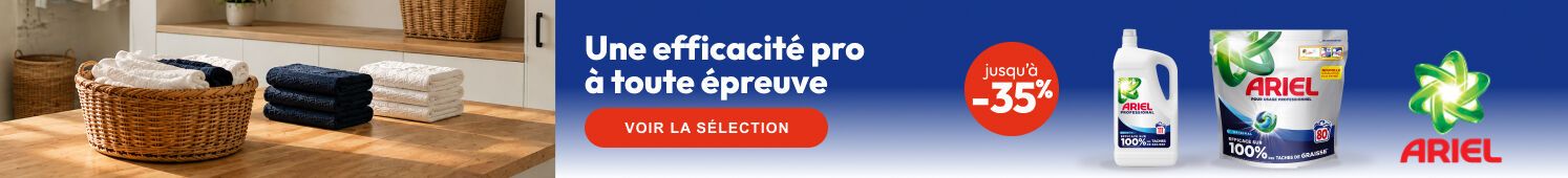 Ariel Une efficacité pro à toute épreuve Jusqu'à -35% J'en profite