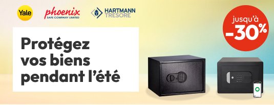 Coffres-forts Protégez vos biens pendant l'été  Jusqu'à -30%