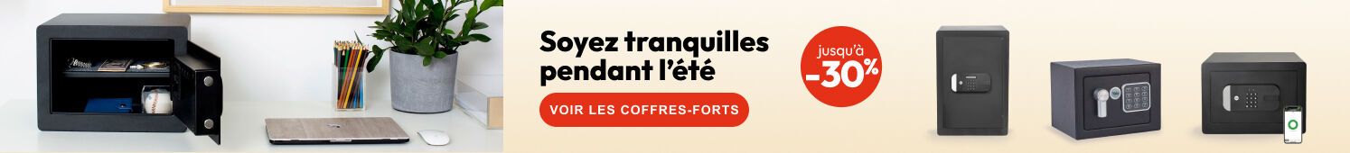 Coffres-forts Soyez tranquilles pendant l'été  Jusqu'à -30%