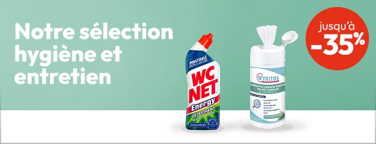 Notre sélection hygiène et entretien Jusqu'à -35% Vite j'en profite